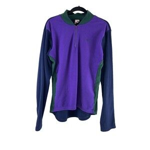 Trek USA Quarter 1/4 Zip Fleece Polartec Pullover Cycling Pocket Purple Women XL